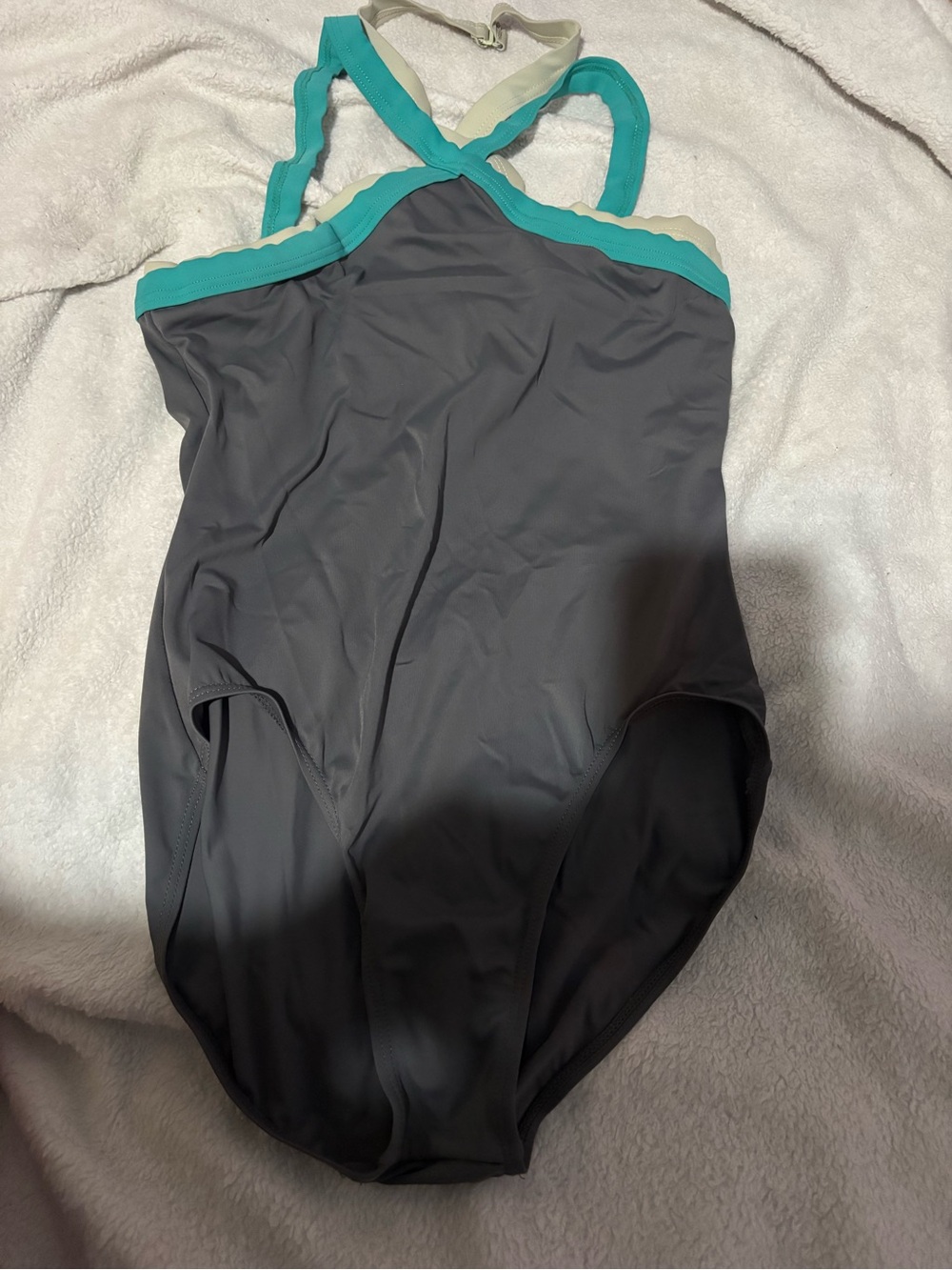balera Gray dance leotard with Teal